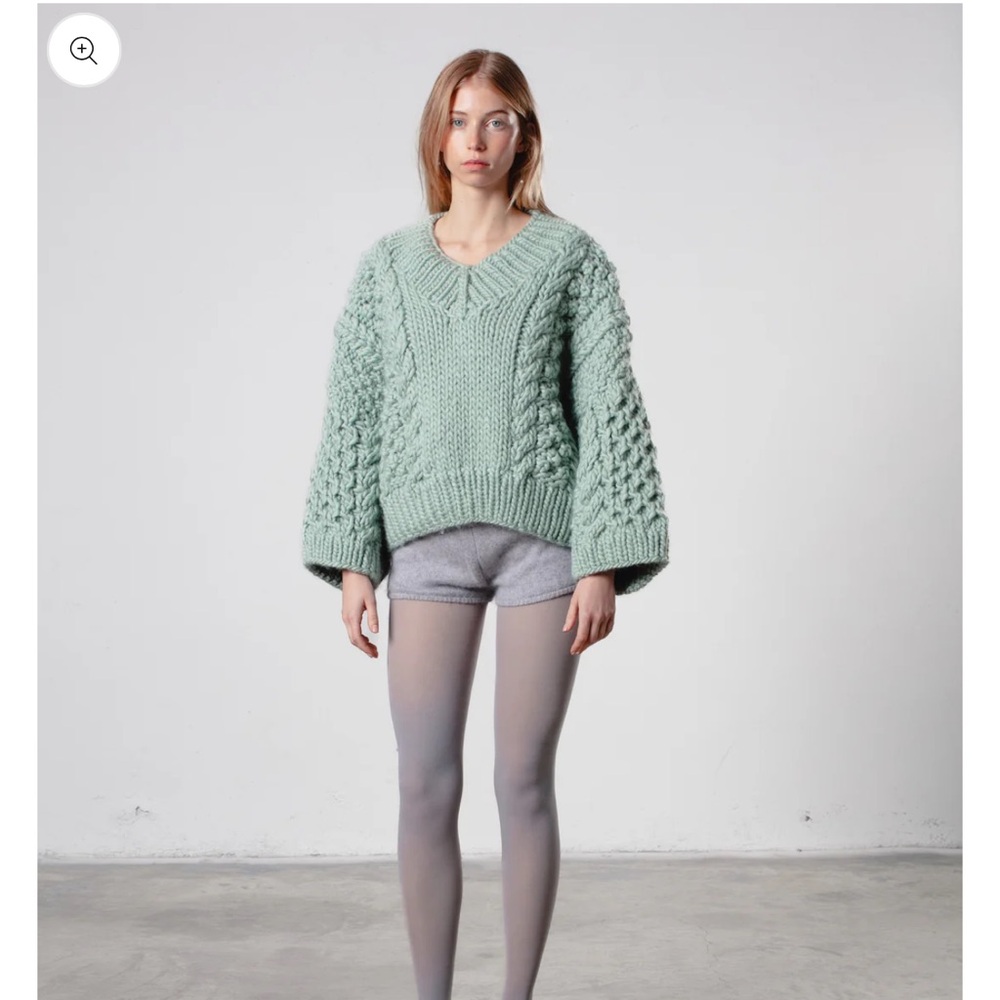 I Love Mr Mittens Honey Sweater - Seafoam XS/S NWT - Picture 3 of 14